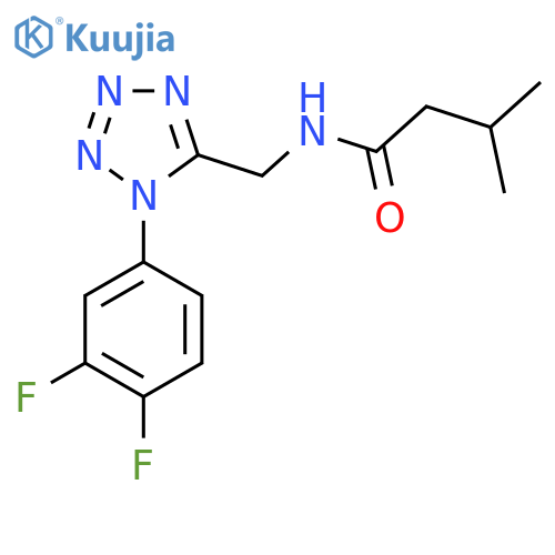 N-{1-(3,4-difluorophenyl)-1H-1,2,3,4-tetrazol-5-ylmethyl}-3-methylbutanamide structure