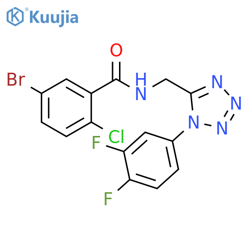 5-bromo-2-chloro-N-{1-(3,4-difluorophenyl)-1H-1,2,3,4-tetrazol-5-ylmethyl}benzamide structure