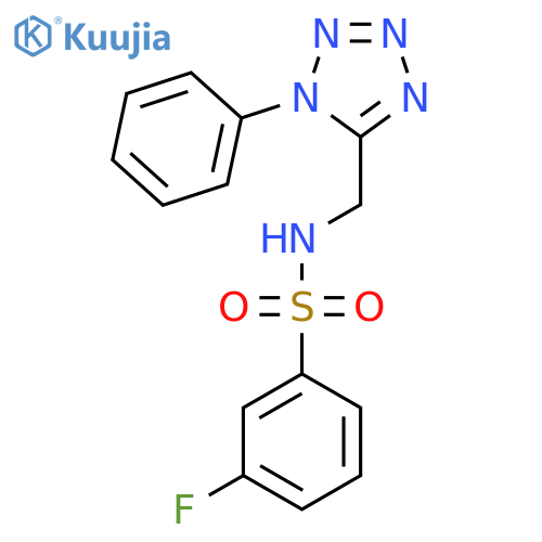 3-fluoro-N-(1-phenyl-1H-1,2,3,4-tetrazol-5-yl)methylbenzene-1-sulfonamide structure