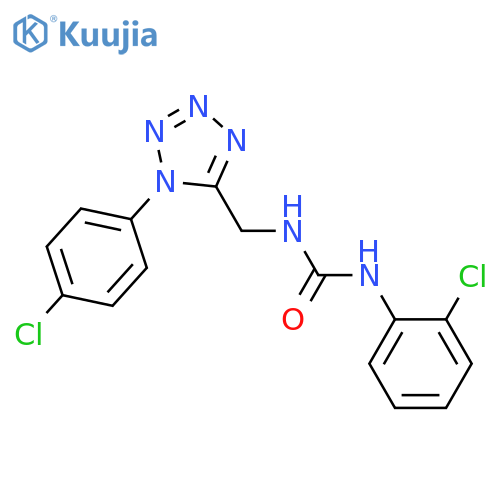 1-(2-chlorophenyl)-3-{1-(4-chlorophenyl)-1H-1,2,3,4-tetrazol-5-ylmethyl}urea structure