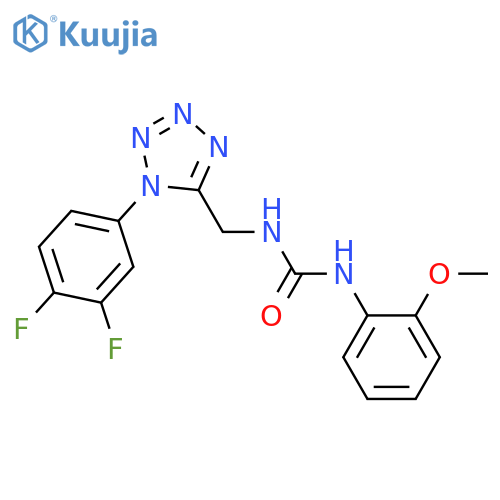 3-{1-(3,4-difluorophenyl)-1H-1,2,3,4-tetrazol-5-ylmethyl}-1-(2-methoxyphenyl)urea structure
