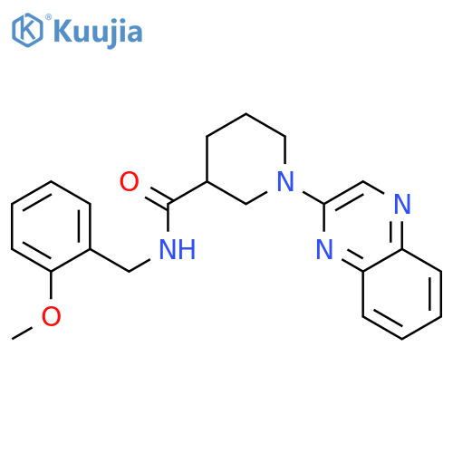N-(2-methoxyphenyl)methyl-1-(quinoxalin-2-yl)piperidine-3-carboxamide structure