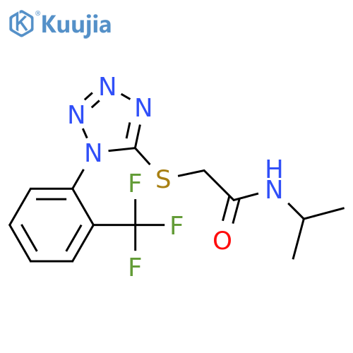 N-(propan-2-yl)-2-({1-2-(trifluoromethyl)phenyl-1H-1,2,3,4-tetrazol-5-yl}sulfanyl)acetamide structure