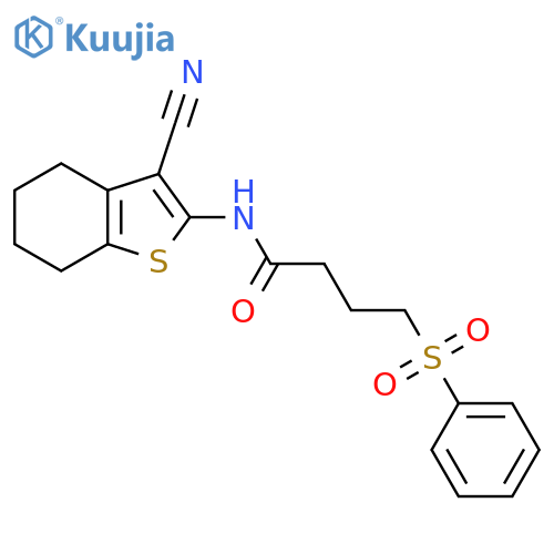 4-(benzenesulfonyl)-N-(3-cyano-4,5,6,7-tetrahydro-1-benzothiophen-2-yl)butanamide structure