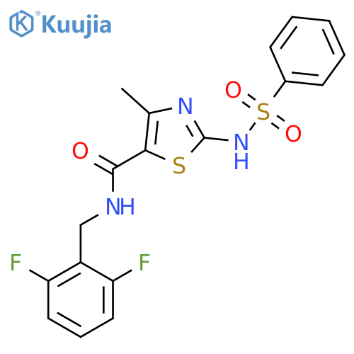 2-benzenesulfonamido-N-(2,6-difluorophenyl)methyl-4-methyl-1,3-thiazole-5-carboxamide structure