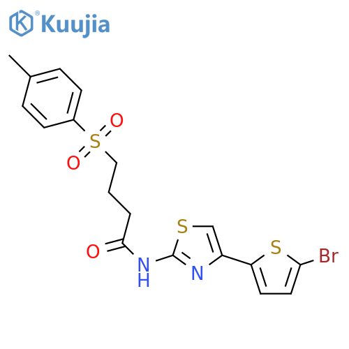 N-4-(5-bromothiophen-2-yl)-1,3-thiazol-2-yl-4-(4-methylbenzenesulfonyl)butanamide structure