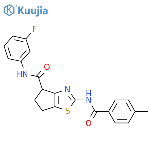 N-(3-fluorophenyl)-2-(4-methylbenzamido)-4H,5H,6H-cyclopentad1,3thiazole-4-carboxamide structure