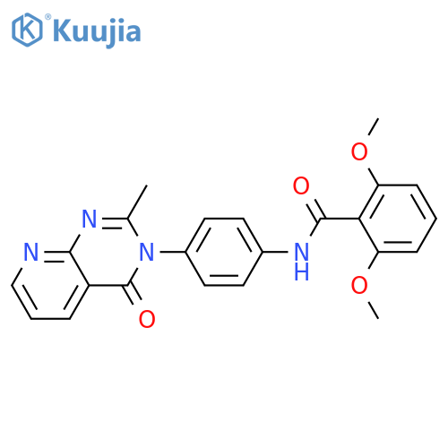 2,6-dimethoxy-N-(4-{2-methyl-4-oxo-3H,4H-pyrido2,3-dpyrimidin-3-yl}phenyl)benzamide structure