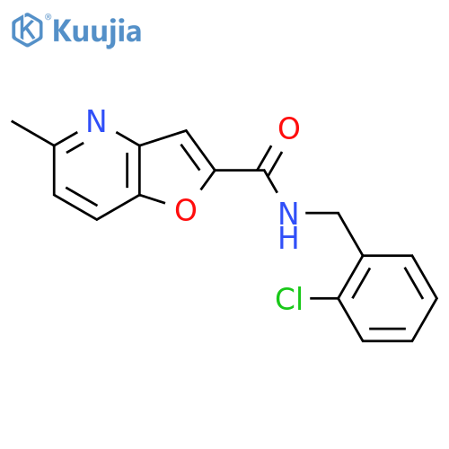 N-(2-chlorophenyl)methyl-5-methylfuro3,2-bpyridine-2-carboxamide structure
