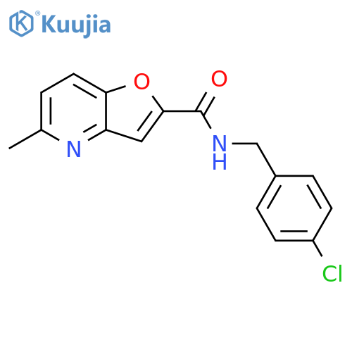 N-(4-chlorophenyl)methyl-5-methylfuro3,2-bpyridine-2-carboxamide structure