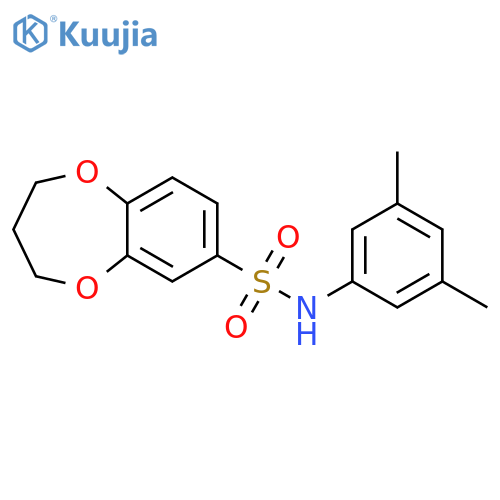 N-(3,5-dimethylphenyl)-3,4-dihydro-2H-1,5-benzodioxepine-7-sulfonamide structure
