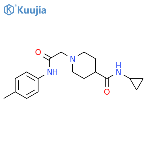 N-cyclopropyl-1-{(4-methylphenyl)carbamoylmethyl}piperidine-4-carboxamide structure
