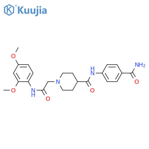N-(4-carbamoylphenyl)-1-{(2,4-dimethoxyphenyl)carbamoylmethyl}piperidine-4-carboxamide structure