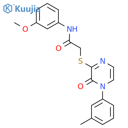 N-(3-methoxyphenyl)-2-{4-(3-methylphenyl)-3-oxo-3,4-dihydropyrazin-2-ylsulfanyl}acetamide structure
