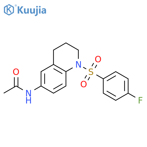 N-1-(4-fluorobenzenesulfonyl)-1,2,3,4-tetrahydroquinolin-6-ylacetamide structure