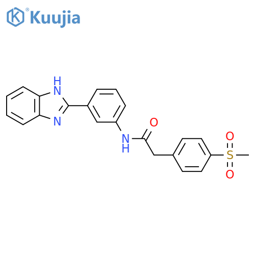 N-3-(1H-1,3-benzodiazol-2-yl)phenyl-2-(4-methanesulfonylphenyl)acetamide structure