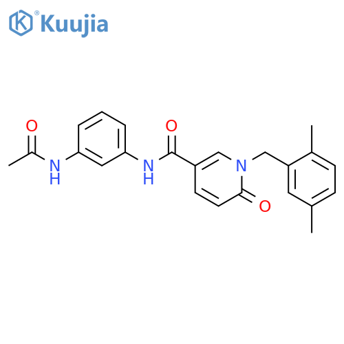 1-(2,5-dimethylphenyl)methyl-N-(3-acetamidophenyl)-6-oxo-1,6-dihydropyridine-3-carboxamide structure