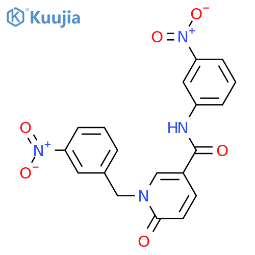 N-(3-nitrophenyl)-1-(3-nitrophenyl)methyl-6-oxo-1,6-dihydropyridine-3-carboxamide structure