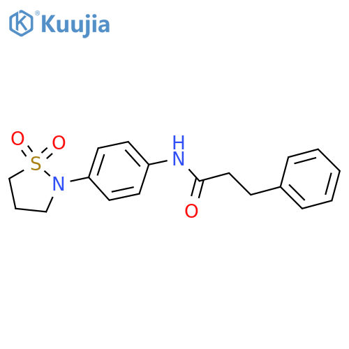 N-4-(1,1-dioxo-1lambda6,2-thiazolidin-2-yl)phenyl-3-phenylpropanamide structure