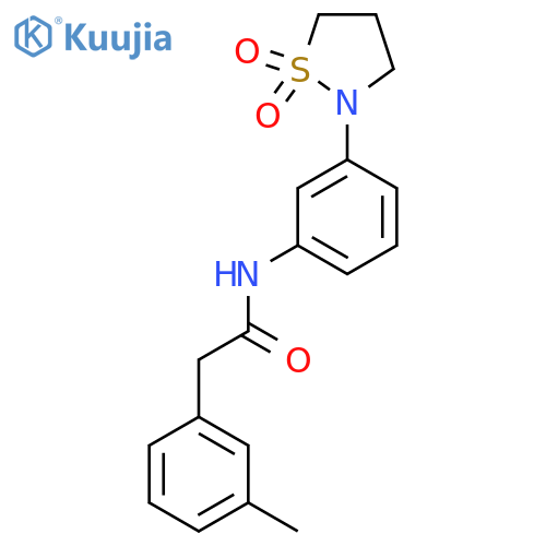N-3-(1,1-dioxo-1lambda6,2-thiazolidin-2-yl)phenyl-2-(3-methylphenyl)acetamide structure