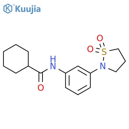 N-3-(1,1-dioxo-1lambda6,2-thiazolidin-2-yl)phenylcyclohexanecarboxamide structure