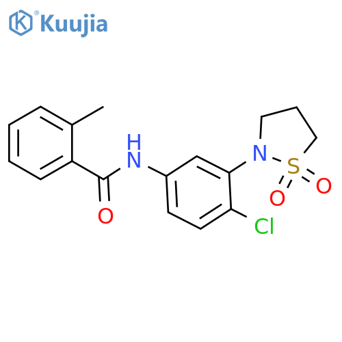N-4-chloro-3-(1,1-dioxo-1lambda6,2-thiazolidin-2-yl)phenyl-2-methylbenzamide structure