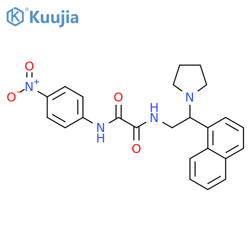 N-2-(naphthalen-1-yl)-2-(pyrrolidin-1-yl)ethyl-N'-(4-nitrophenyl)ethanediamide structure