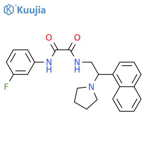 N'-(3-fluorophenyl)-N-2-(naphthalen-1-yl)-2-(pyrrolidin-1-yl)ethylethanediamide structure