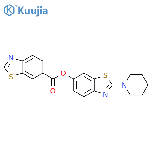 2-(piperidin-1-yl)-1,3-benzothiazol-6-yl 1,3-benzothiazole-6-carboxylate structure