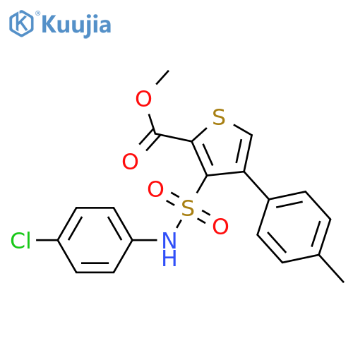 methyl 3-(4-chlorophenyl)sulfamoyl-4-(4-methylphenyl)thiophene-2-carboxylate structure