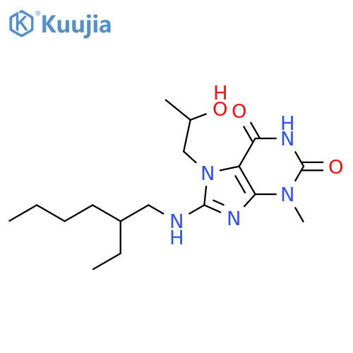 8-(2-ethylhexyl)amino-7-(2-hydroxypropyl)-3-methyl-2,3,6,7-tetrahydro-1H-purine-2,6-dione structure