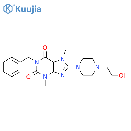 1-benzyl-8-4-(2-hydroxyethyl)piperazin-1-yl-3,7-dimethyl-2,3,6,7-tetrahydro-1H-purine-2,6-dione structure