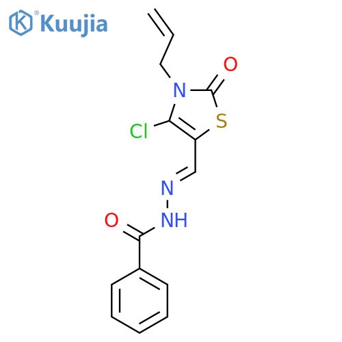 N'-(1E)-4-chloro-2-oxo-3-(prop-2-en-1-yl)-2,3-dihydro-1,3-thiazol-5-ylmethylidenebenzohydrazide structure