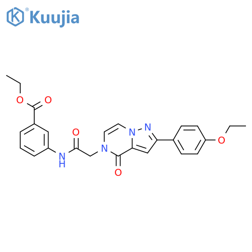 ethyl 3-{2-2-(4-ethoxyphenyl)-4-oxo-4H,5H-pyrazolo1,5-apyrazin-5-ylacetamido}benzoate structure