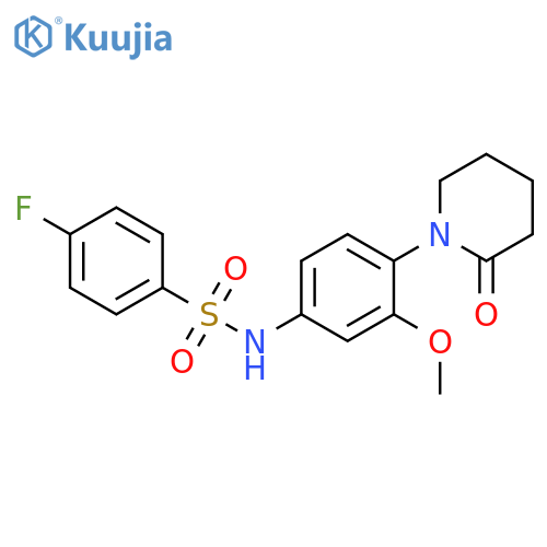 4-fluoro-N-3-methoxy-4-(2-oxopiperidin-1-yl)phenylbenzene-1-sulfonamide structure