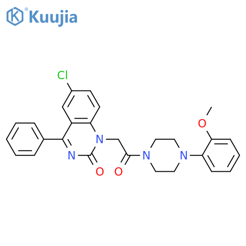 6-chloro-1-{2-4-(2-methoxyphenyl)piperazin-1-yl-2-oxoethyl}-4-phenyl-1,2-dihydroquinazolin-2-one structure