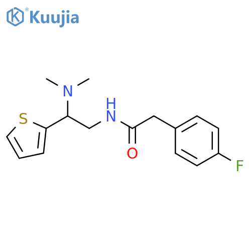 N-(2-(dimethylamino)-2-(thiophen-2-yl)ethyl)-2-(4-fluorophenyl)acetamide structure