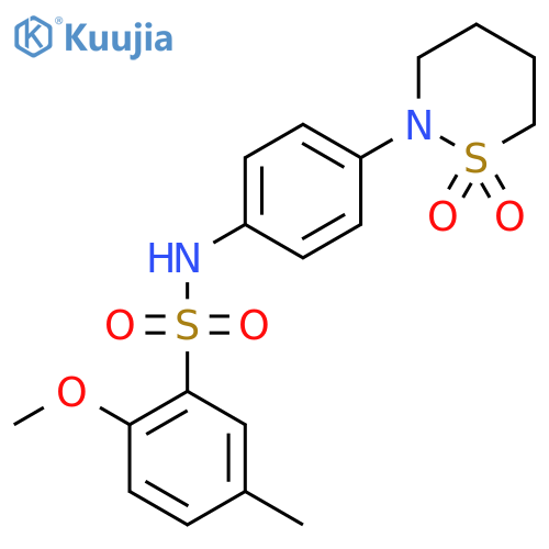 N-4-(1,1-dioxo-1lambda6,2-thiazinan-2-yl)phenyl-2-methoxy-5-methylbenzene-1-sulfonamide structure
