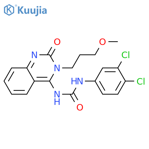 1-(3,4-dichlorophenyl)-3-(4E)-3-(3-methoxypropyl)-2-oxo-1,2,3,4-tetrahydroquinazolin-4-ylideneurea structure