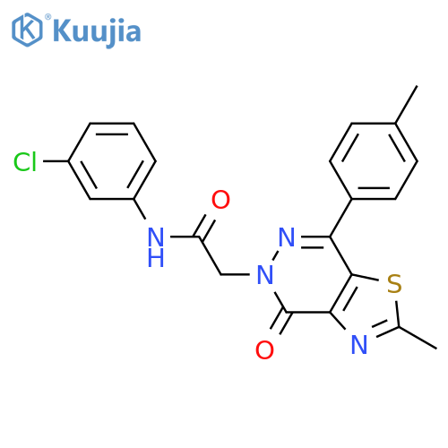 N-(3-chlorophenyl)-2-2-methyl-7-(4-methylphenyl)-4-oxo-4H,5H-1,3thiazolo4,5-dpyridazin-5-ylacetamide structure