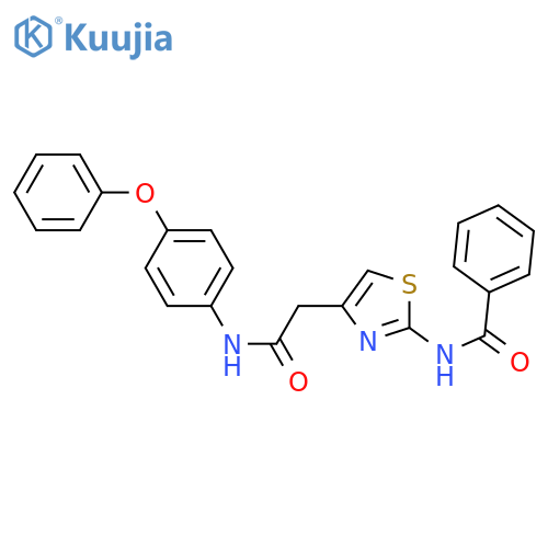 N-(4-{(4-phenoxyphenyl)carbamoylmethyl}-1,3-thiazol-2-yl)benzamide structure