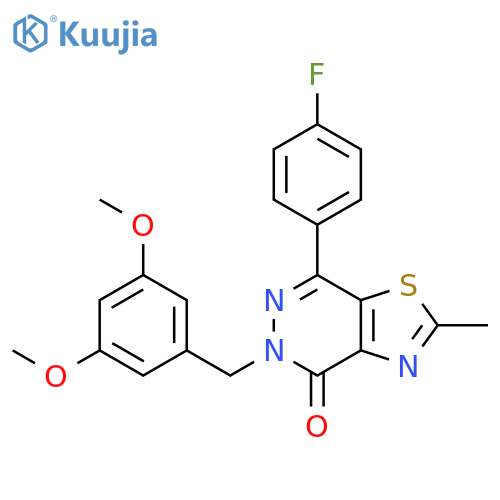 5-(3,5-dimethoxyphenyl)methyl-7-(4-fluorophenyl)-2-methyl-4H,5H-1,3thiazolo4,5-dpyridazin-4-one structure