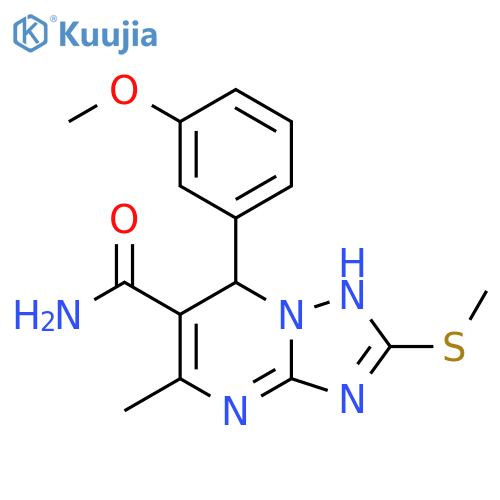 7-(3-methoxyphenyl)-5-methyl-2-(methylsulfanyl)-4H,7H-1,2,4triazolo1,5-apyrimidine-6-carboxamide structure
