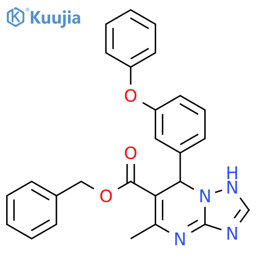 benzyl 5-methyl-7-(3-phenoxyphenyl)-4H,7H-1,2,4triazolo1,5-apyrimidine-6-carboxylate structure