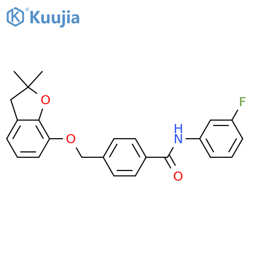 4-{(2,2-dimethyl-2,3-dihydro-1-benzofuran-7-yl)oxymethyl}-N-(3-fluorophenyl)benzamide structure