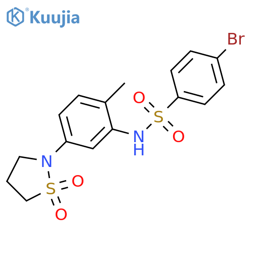 4-bromo-N-5-(1,1-dioxo-1lambda6,2-thiazolidin-2-yl)-2-methylphenylbenzene-1-sulfonamide structure