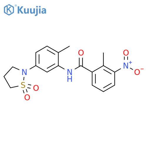 N-5-(1,1-dioxo-1lambda6,2-thiazolidin-2-yl)-2-methylphenyl-2-methyl-3-nitrobenzamide structure