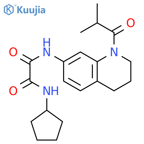 N-cyclopentyl-N'-1-(2-methylpropanoyl)-1,2,3,4-tetrahydroquinolin-7-ylethanediamide structure