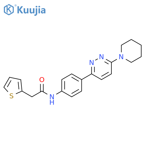 N-{4-6-(piperidin-1-yl)pyridazin-3-ylphenyl}-2-(thiophen-2-yl)acetamide structure