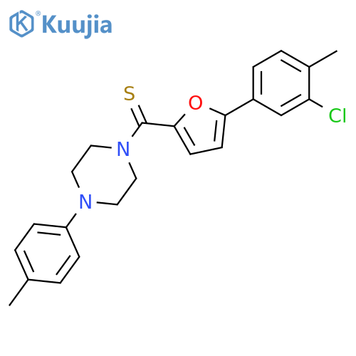 1-5-(3-chloro-4-methylphenyl)furan-2-carbothioyl-4-(4-methylphenyl)piperazine structure
